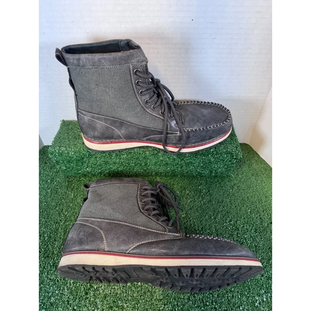 Polar Fox Men Dark Gray Lace Up‎ Ankle Boots Size 9